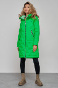 Купить Пальто утепленное молодежное зимнее женское зеленого цвета 59122Z, фото 21