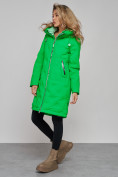 Купить Пальто утепленное молодежное зимнее женское зеленого цвета 59122Z, фото 3