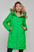 Купить Пальто утепленное молодежное зимнее женское зеленого цвета 59122Z, фото 5