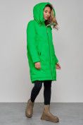 Купить Пальто утепленное молодежное зимнее женское зеленого цвета 59122Z, фото 8