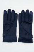 Купить Классические перчатки зимние мужские темно-синего цвета 601TS, фото 3