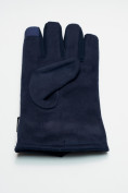 Купить Классические перчатки зимние мужские темно-синего цвета 601TS, фото 6