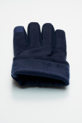 Купить Классические перчатки зимние мужские темно-синего цвета 601TS, фото 7
