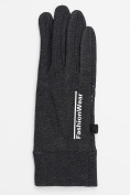 Купить Спортивные перчатки демисезонные женские темно-серого цвета 602TC, фото 4