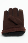 Купить Классические перчатки зимние мужские коричневого цвета 603K, фото 5