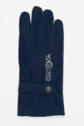 Купить Классические перчатки зимние мужские темно-синего цвета 603TS, фото 4