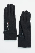 Купить Спортивные перчатки демисезонные женские темно-серого цвета 606TC