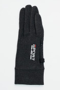 Купить Спортивные перчатки демисезонные женские темно-серого цвета 606TC, фото 3