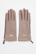 Купить Классические перчатки демисезонные женские коричневого цвета 610K, фото 2