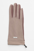 Купить Классические перчатки демисезонные женские коричневого цвета 610K, фото 4