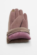 Купить Классические перчатки демисезонные женские коричневого цвета 610K, фото 7