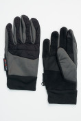 Купить Перчатки спортивные мужские демисезонные темно-серого цвета 611TC