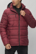 Купить Куртка спортивная мужская с капюшоном бордового цвета 62175Bo, фото 10