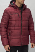 Купить Куртка спортивная мужская с капюшоном бордового цвета 62175Bo, фото 16