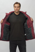 Купить Куртка спортивная мужская с капюшоном бордового цвета 62175Bo, фото 17