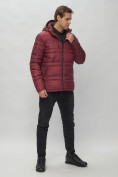 Купить Куртка спортивная мужская с капюшоном бордового цвета 62175Bo, фото 4