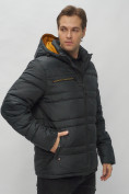 Купить Куртка спортивная мужская с капюшоном черного цвета 62175Ch, фото 10