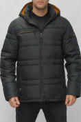 Купить Куртка спортивная мужская с капюшоном черного цвета 62175Ch, фото 11