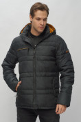 Купить Куртка спортивная мужская с капюшоном черного цвета 62175Ch, фото 12