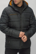 Купить Куртка спортивная мужская с капюшоном черного цвета 62175Ch, фото 13