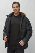 Купить Куртка спортивная мужская с капюшоном черного цвета 62175Ch, фото 18