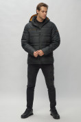 Купить Куртка спортивная мужская с капюшоном черного цвета 62175Ch, фото 2