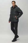 Купить Куртка спортивная мужская с капюшоном черного цвета 62175Ch, фото 3