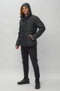 Купить Куртка спортивная мужская с капюшоном черного цвета 62175Ch, фото 7