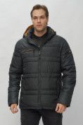 Купить Куртка спортивная мужская с капюшоном черного цвета 62175Ch, фото 8