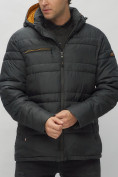 Купить Куртка спортивная мужская с капюшоном черного цвета 62175Ch, фото 9