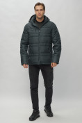 Купить Куртка спортивная мужская с капюшоном темно-серого цвета 62175TC