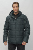 Купить Куртка спортивная мужская с капюшоном темно-серого цвета 62175TC, фото 10