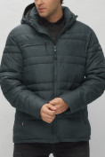 Купить Куртка спортивная мужская с капюшоном темно-серого цвета 62175TC, фото 11