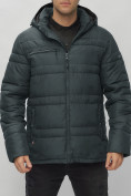 Купить Куртка спортивная мужская с капюшоном темно-серого цвета 62175TC, фото 13