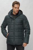 Купить Куртка спортивная мужская с капюшоном темно-серого цвета 62175TC, фото 14