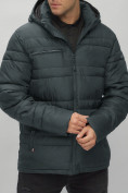 Купить Куртка спортивная мужская с капюшоном темно-серого цвета 62175TC, фото 15
