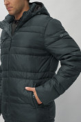Купить Куртка спортивная мужская с капюшоном темно-серого цвета 62175TC, фото 16