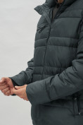 Купить Куртка спортивная мужская с капюшоном темно-серого цвета 62175TC, фото 17