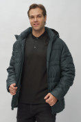 Купить Куртка спортивная мужская с капюшоном темно-серого цвета 62175TC, фото 22