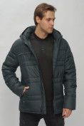 Купить Куртка спортивная мужская с капюшоном темно-серого цвета 62175TC, фото 23