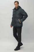Купить Куртка спортивная мужская с капюшоном темно-серого цвета 62175TC, фото 3