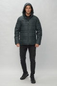 Купить Куртка спортивная мужская с капюшоном темно-серого цвета 62175TC, фото 7