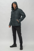 Купить Куртка спортивная мужская с капюшоном темно-серого цвета 62175TC, фото 9