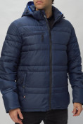 Купить Куртка спортивная мужская с капюшоном темно-синего цвета 62175TS, фото 14