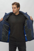 Купить Куртка спортивная мужская с капюшоном темно-синего цвета 62175TS, фото 15