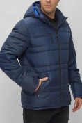 Купить Куртка спортивная мужская с капюшоном темно-синего цвета 62175TS, фото 9