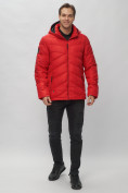 Купить Куртка спортивная мужская с капюшоном красного цвета 62176Kr