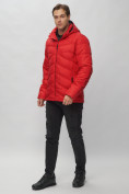 Купить Куртка спортивная мужская с капюшоном красного цвета 62176Kr, фото 2