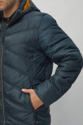 Купить Куртка спортивная мужская с капюшоном темно-синего цвета 62176TS, фото 10