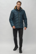 Купить Куртка спортивная мужская с капюшоном темно-синего цвета 62176TS, фото 2